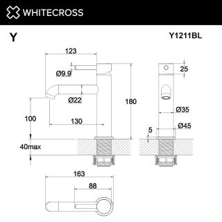 Смеситель для раковины WHITECROSS Y Y1211GM оружейная сталь